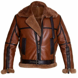 B3 Aviator Classic Brown Leather Full Shearling Jacket